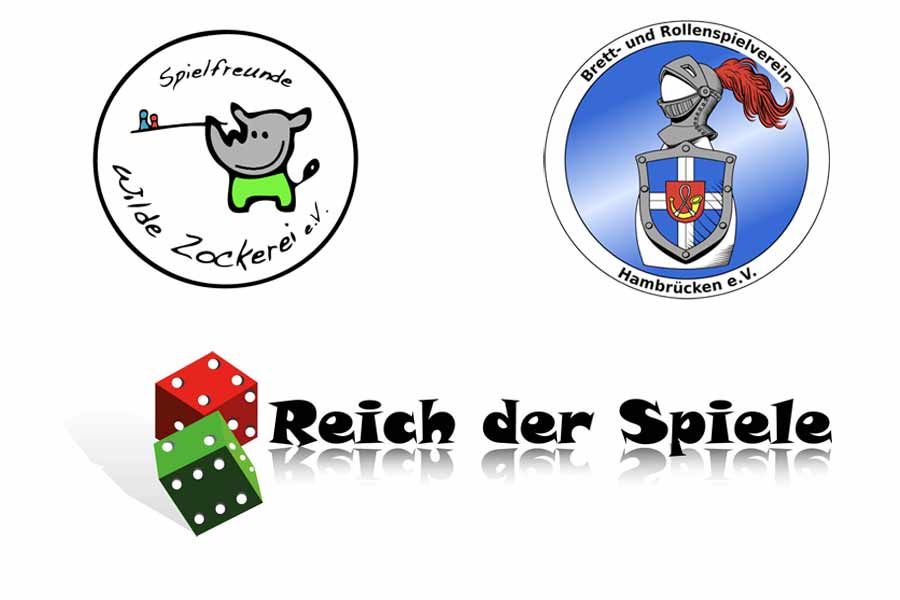 Kooperation - Logos von Wilde Zockerei e. V., BuR Hambrücken e. V. und Reich der Spiele